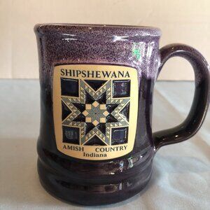 Shipshewana Amish Country Indiana Purple Pottery Coffee Mug #F36